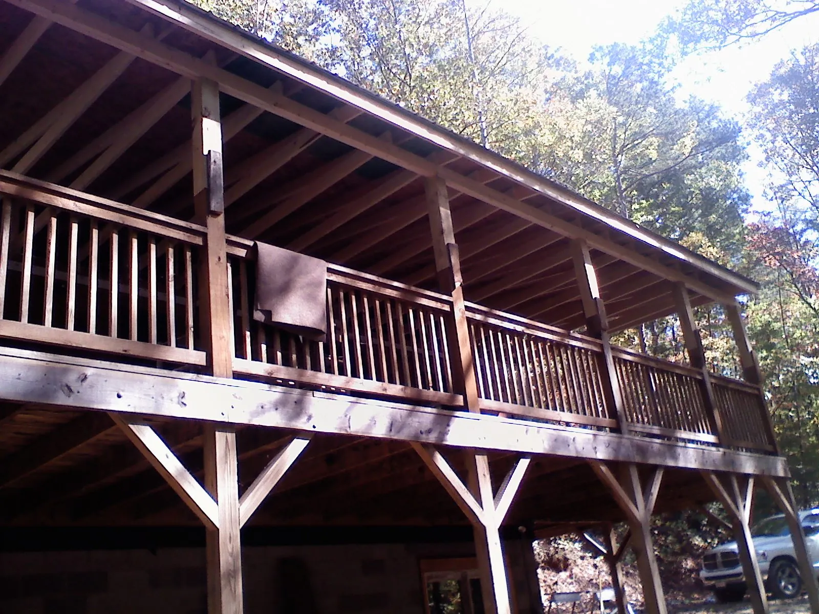 Timber framing under a new elevated porch and deck — Roof Leak Repair in Sand Coulee by Roofing Brothers